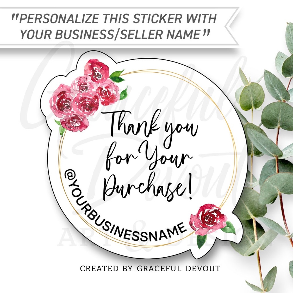 🌹Thank You For Your Purchase - 2" (inches)(48ct.) Stickers